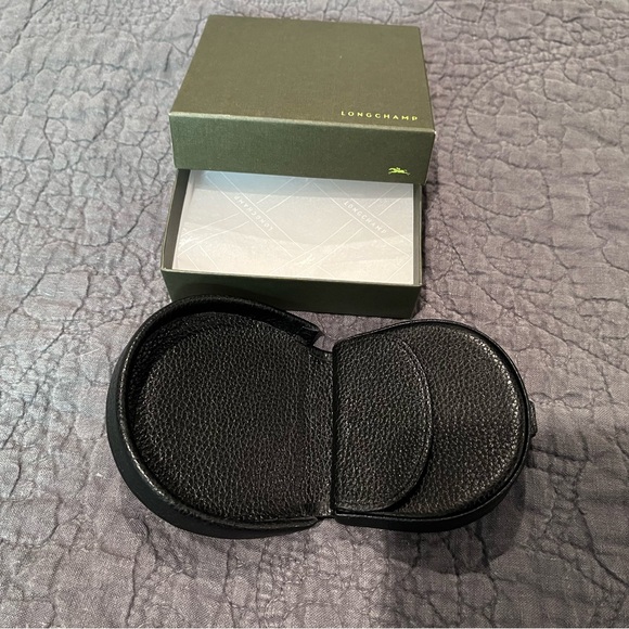 Longchamp Black Leather Coin Purse - Picture 3 of 6